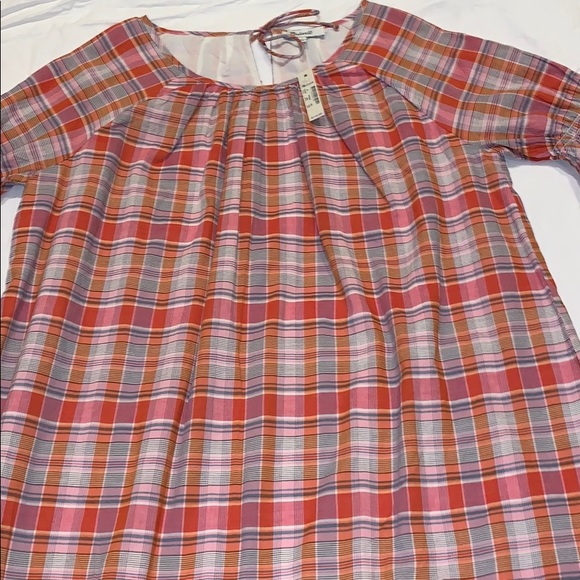 Madewell Plaid Ruffle-Sleeve Popover Mini Dress M - Picture 3 of 10